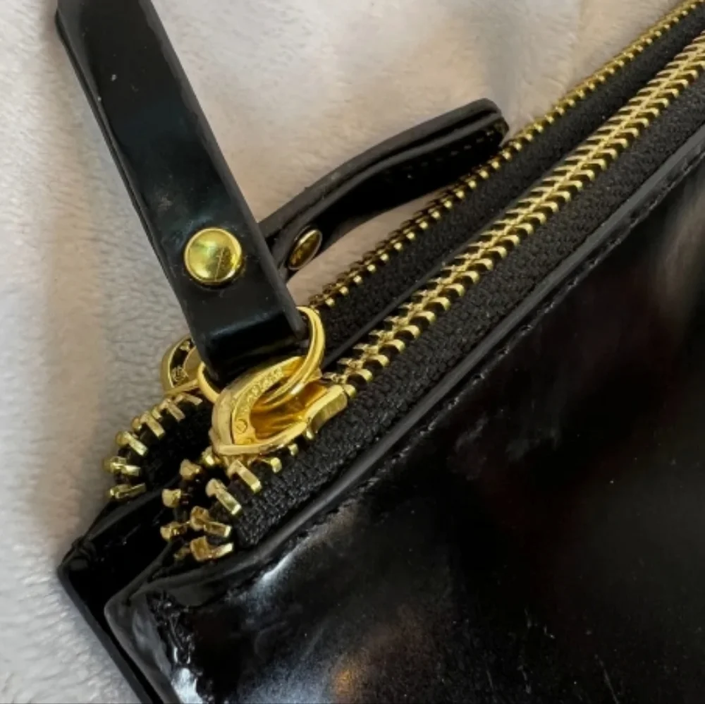 Zimmermann Black Patent Leather Zip Clutch Wristlet